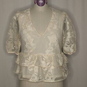 Express Cream Lace Top NWT
